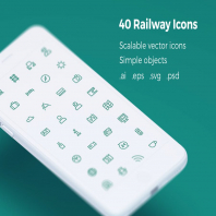 Railway Tickets Booking & Trips - Vector Icons