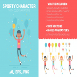 Sporty Character Flat Set