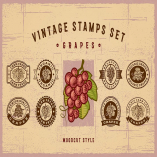 Vintage Grapes Stamps Set