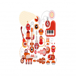 Musical Robots vector illustration