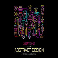 Abstract Art Neon Colors Vector Design (3 Options)