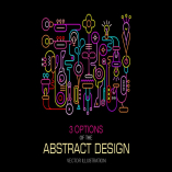 Abstract Art Neon Colors Vector Design (3 Options)