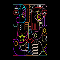 Neon colors on a black Abstract Art vector artwork