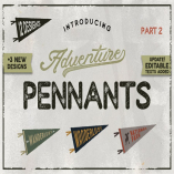 Vintage Pennants / Retro Flags Set / Icons| Part 2