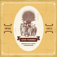 Vintage Thanksgiving Labels Set