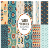 Wild Autumn Seamless Vector Pattern Collection