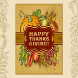 Happy Thanksgiving Retro Card