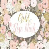 Vector Gold Rose Blush floral elements