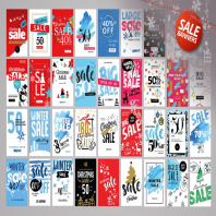 Set of Winter Mobile Sale Banners