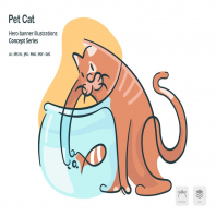Pet Cat Vector Illustration