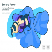 Bee Flower Agriculture Vector Illustration