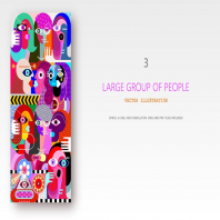 Large Group of People vector illustration