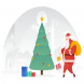 Santa Claus Delivering Toys Vector Illustration