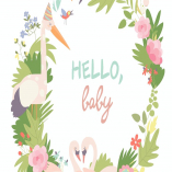 Infantile Style Baby Shower Vector Illustration. 