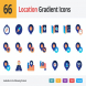 Maps and Locations Vector Gradient Icons