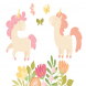 Unicorns and Florals Vector Collection