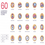 60 Logistics Rounded Icons