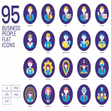 95 Business People Flat Icons