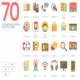 Communication Retro Flat Icons