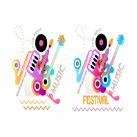 4 Music Festival Poster Designs, vector artworks