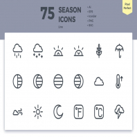 75 Season Icons (Line)