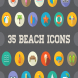 35 Beach Flat Vector Icons Set