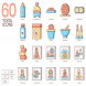 60 Yoga Icons | Honey Series