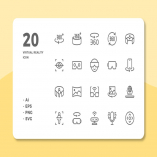 20 Virtual Reality Icons (Line)