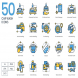 50 Car Wash Icons | Kinetics Series