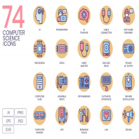 74 Computer Science Icons | Butterscotch Series