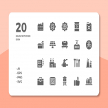 20 Manufacturing Icons (Solid)