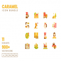 900+ Vector Icons Bundle - Caramel Series