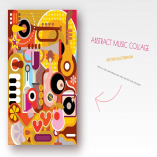 Abstract Music Collage vector illustration