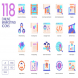 118 Online Marketing Flat Icons | Violet