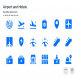 Airport and Hotels Roundies Solid Glyph Icons
