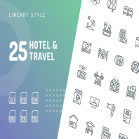 Hotel & Travel Line Icons