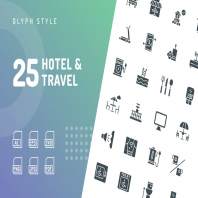 Hotel & Travel Glyph Icons