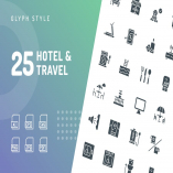 Hotel & Travel Glyph Icons