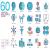 60 Artificial Intelligence Icons - Turquoise Serie