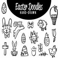 Hand drawn Easter doodles