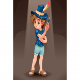 Magician Child with Blue Hat