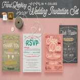 Vintage Hand Lettering Invitation Set