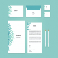 Branding Identity Mock Up - Teal Triangles