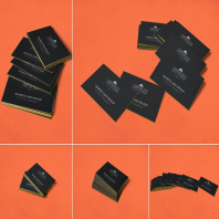 5 Business Card Mockups In Stacked View