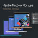 Flexible Macbook Mockups: Detailed, Clean, Outline