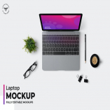 Laptop Top View Mockups