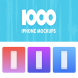 1000 White iPhone Mockups