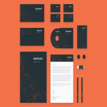 Branding Identity Mock Up - Orange Tech  for Psd