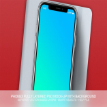 PhoneX Layered PSD Mock-Up with Background