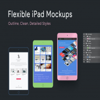 Flexible iPad Mockups: Detailed, Clean, Outline